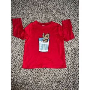 Old Navy Boys Red "Chillin" long sleeve‎ tee size 5